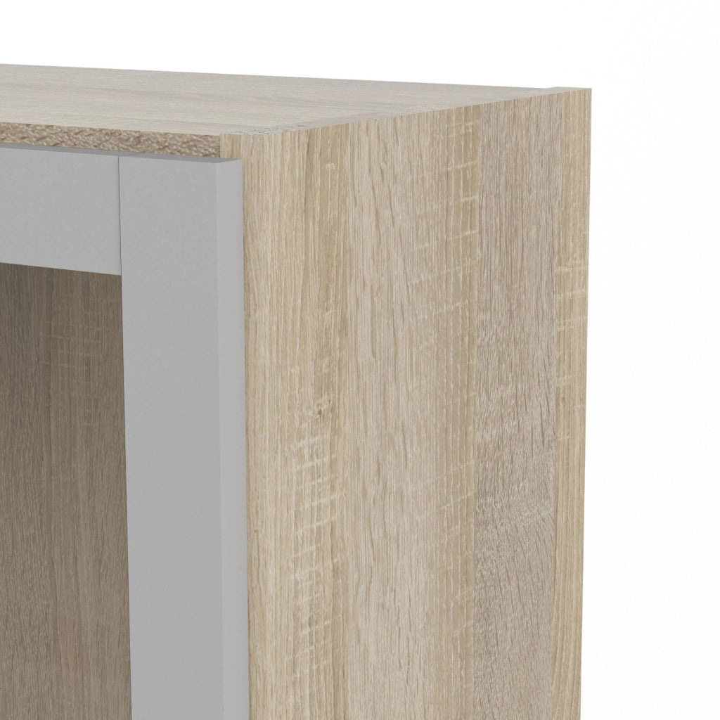 Libreria Greg, Scaffale da ufficio, Mobile portalibri, Biblioteca, 41x28 h203 cm, Quercia e Bianco