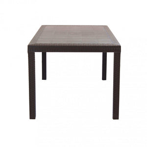 Tavolo Houston 150x90x74 h cm in Wicker Marrone