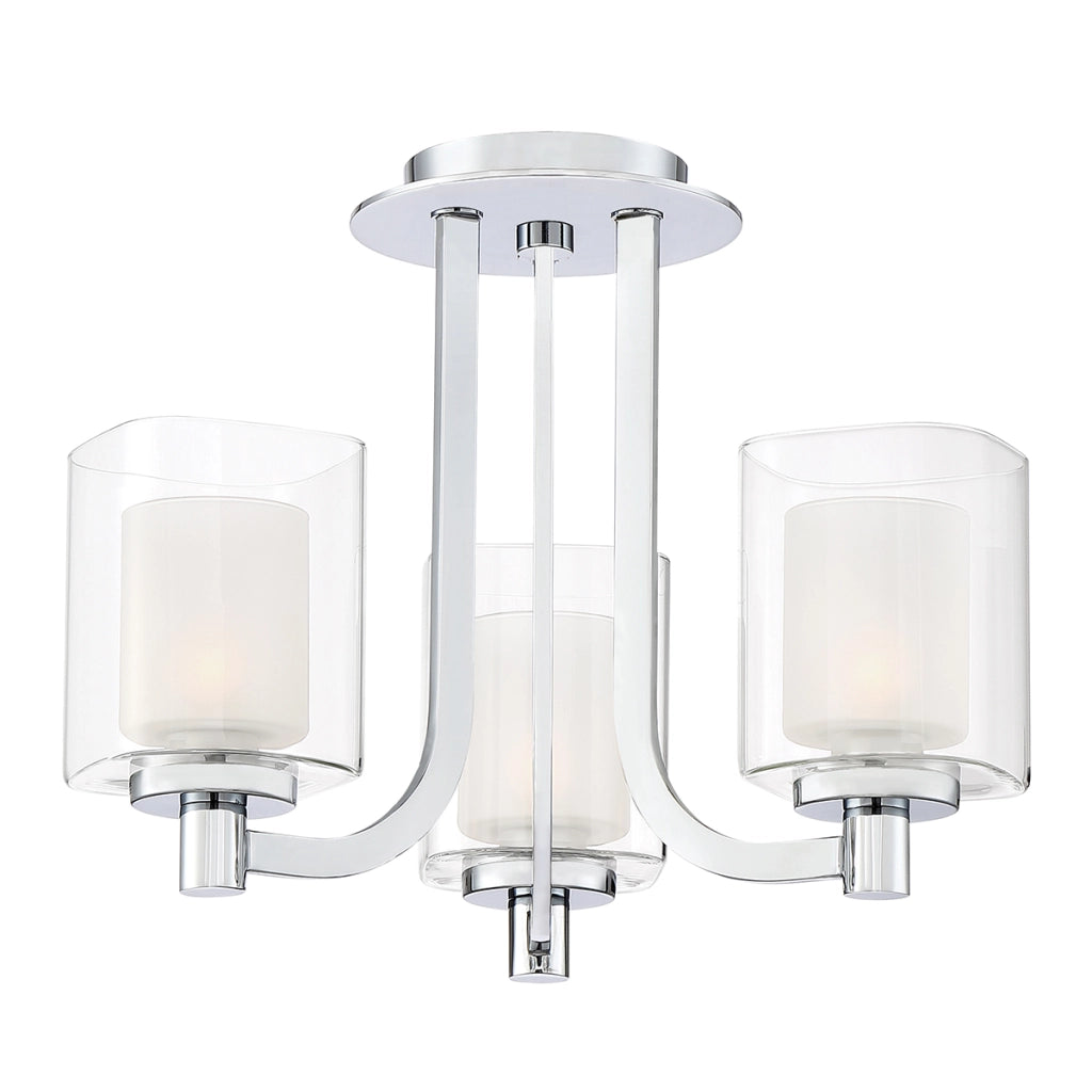 Plafoniera Quoizel Kolt cromata 3xG9 vetro opale IP44