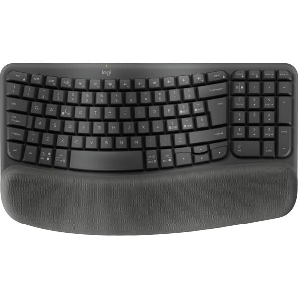 Logitech wave keys tastiera ufficio rf senza fili + bluetooth qwerty italiano grafite - 920-012293