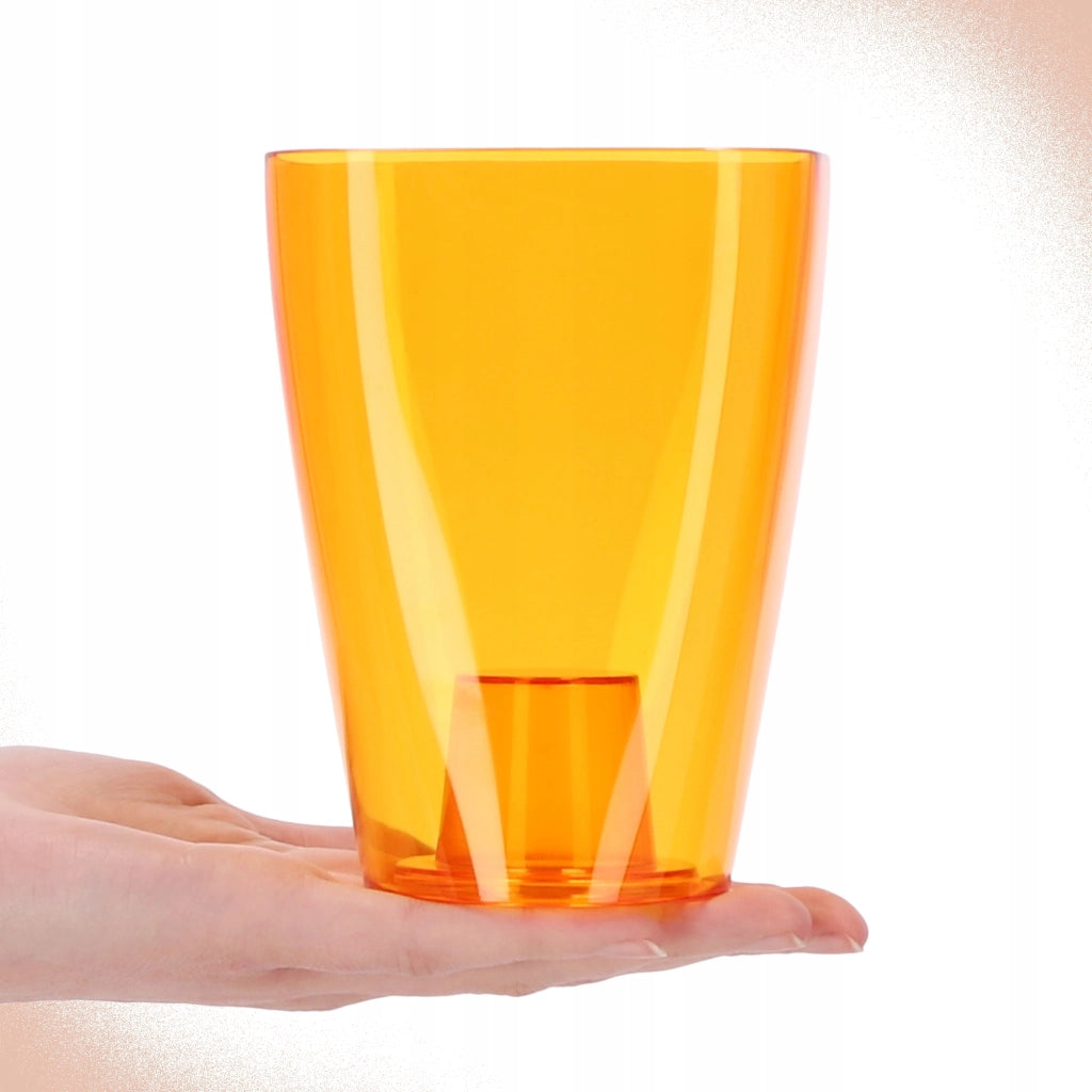 Vaso per orchidee KADAX in plastica arancione, 9 cm