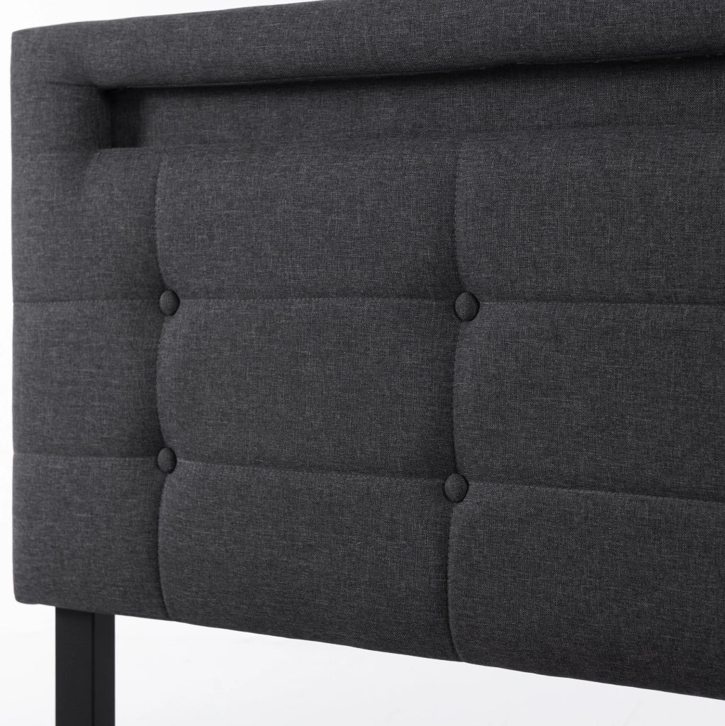 Letto matrimoniale con LED, 4 cassetti e testiera regolabile