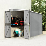 Capanno Giardino a Parete Grigio 118x288x178 cm Acciaio Zincato