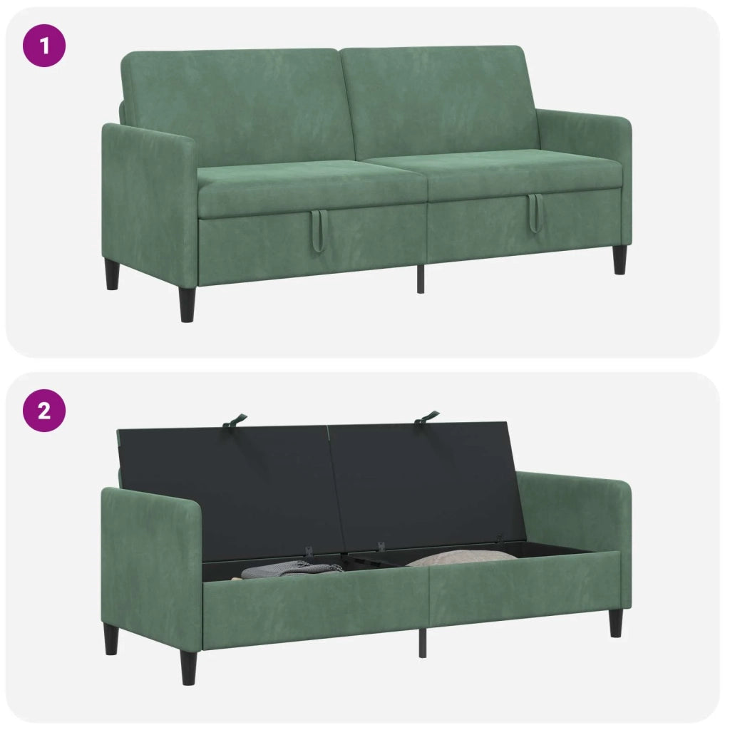 Divano con Storage Verde Mare 192 x 78 x 87 cm Poliestere 42037000