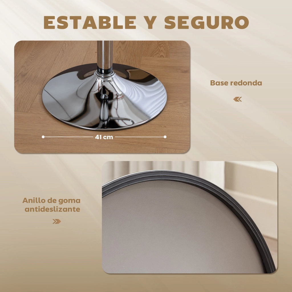 Sgabelli da Cucina con Schienale e Poggiapiedi Regolabili ¨C Zephmum ¨C Beige