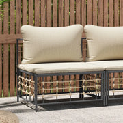 Divano Centrale da Giardino con Cuscini in Polyrattan Beigecod mxl 118659