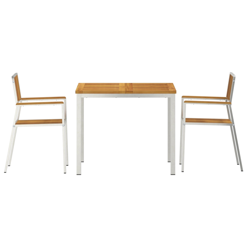 Set da Pranzo da Giardino  3 Pezzi Legno Massello di Acacia