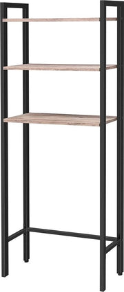 Scaffale aperto per bagno a 3 livelli, spaziale, facile da montare, colore grigio-nero, EBG41TS01, Scaffale per lavatrice