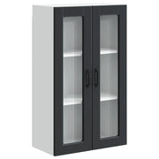 Mobile da cucina moderno a parete con vano contenitore 60 x 31 x 100 cm in legno composito nero 02_0054513