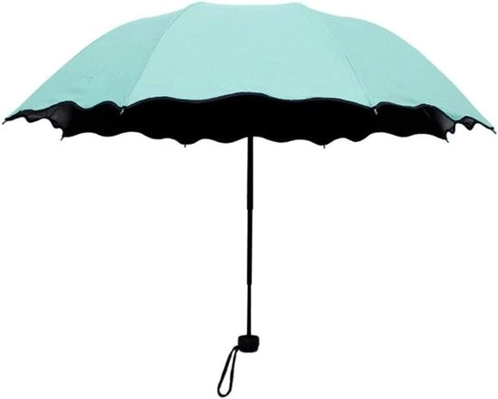 Paraplu Opvougbare con Disegno di Fiori per Attività All'Aperto - Leggero e Impermeabile al Vento - Compattabile e Anti UV - Resistente all'Acqua di Pioggia