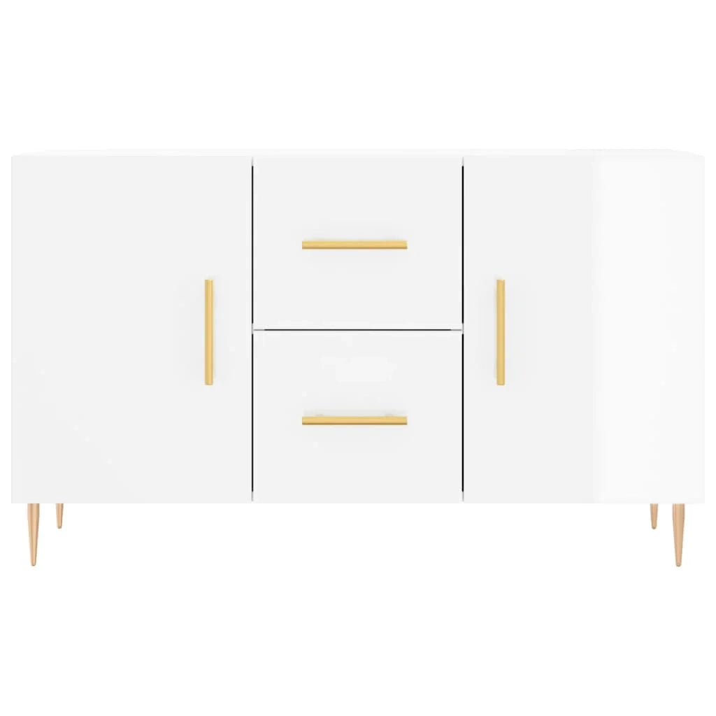 Buffet credenza cassettiera armadio mobile contenitore organizer per cucina soggiorno finitura lucida 100 x 36 x 60 cm legno ingegnerizzato bianco 02_0030553