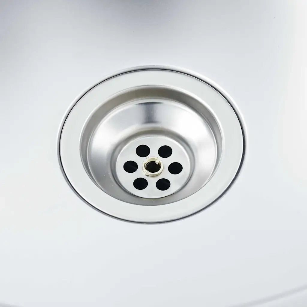 Lavello da Cucina con Scarico Argento 600x600x155 mm Acciaio 147231
