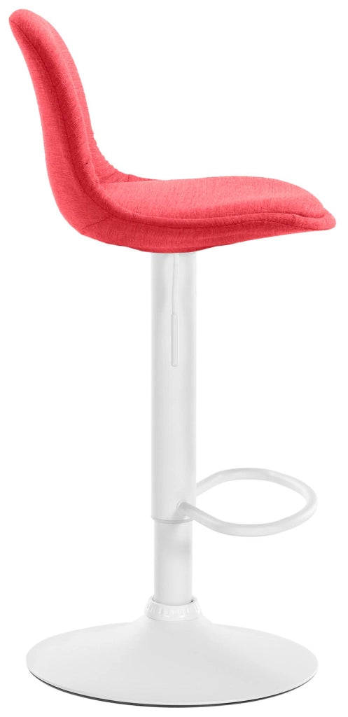 Sgabello di design KIEL in tessuto bianco,rosso