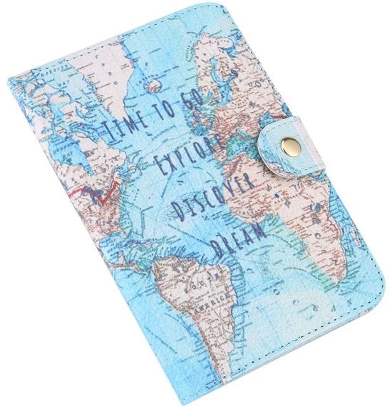 Portafoglio per Passaporto - Pelle PU - Ospite per Passaporto - Disegni Carini - 15 x 11 cm - Blocco Viaggi - Ideale per Vacanze - Uomo e Donna