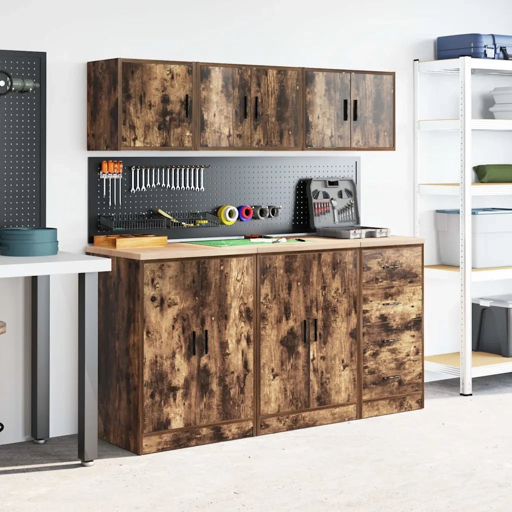 Pensile per Garage Rovere Fumo in Legno Multistrato 860651
