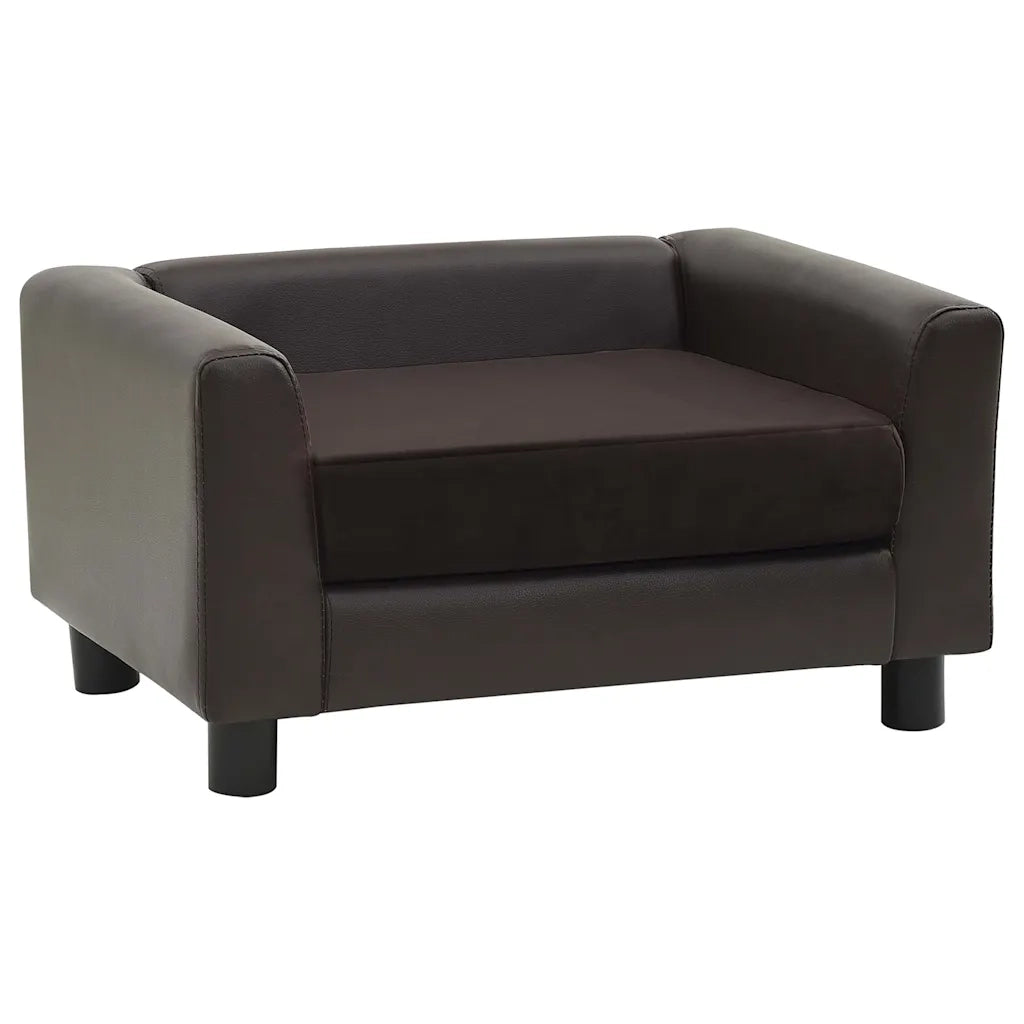 Divano per Cani Marrone 60x43x30 cm in Peluche e Similpelle 170961