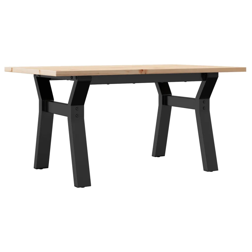Tavolino da Salotto Telaio a Y 80x50x40 cm Legno Pino e Acciaio 3282706