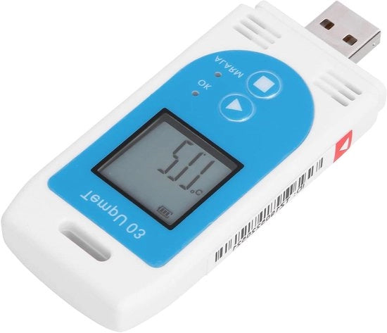 Registrazione dei dati di temperatura e umidità dell'aria con display LCD USB e funzionalità di PDF per la logistica di magazzino catena di raffreddamento