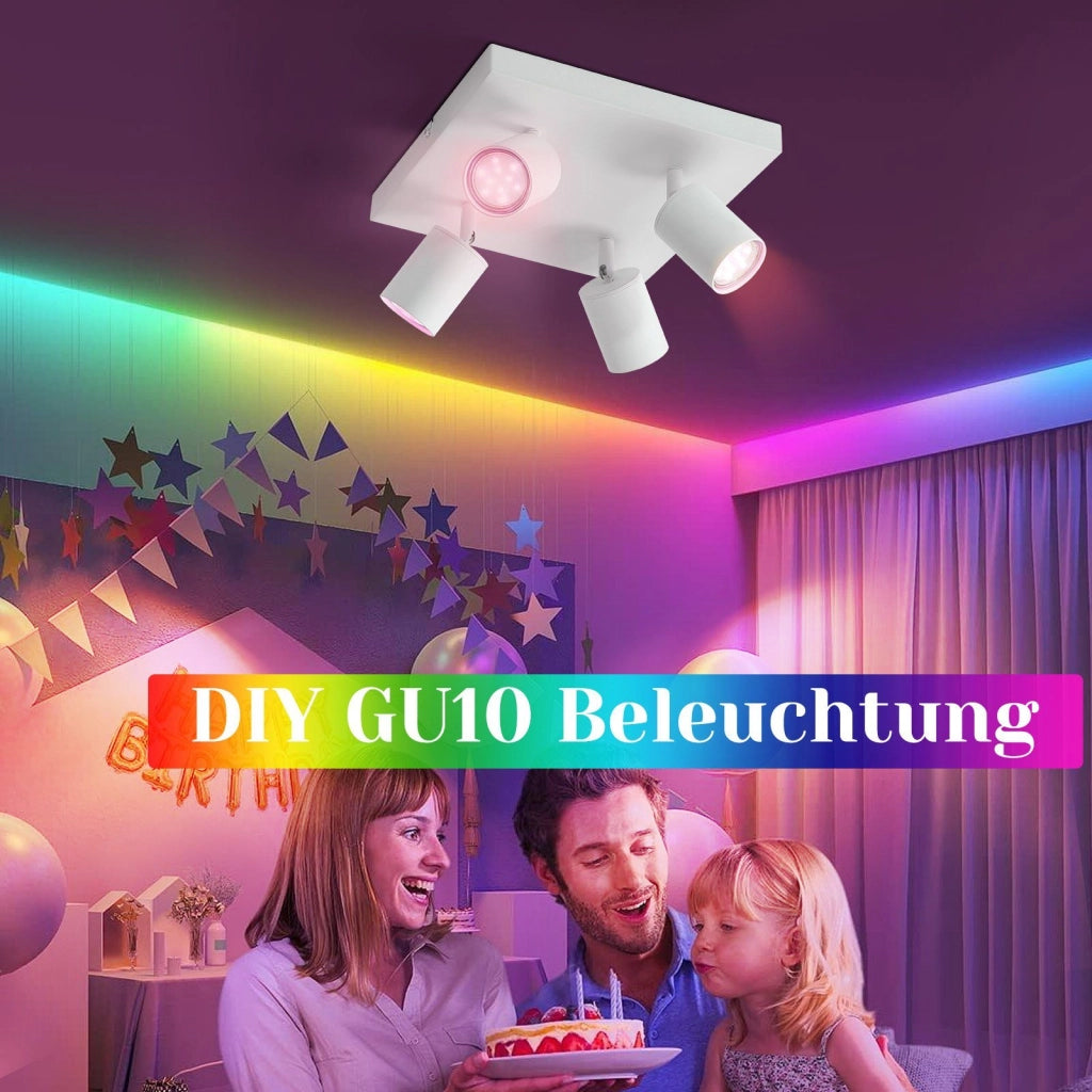 ZMH Faretto da soffitto 4 luci GU10 orientabili 330° per corridoio