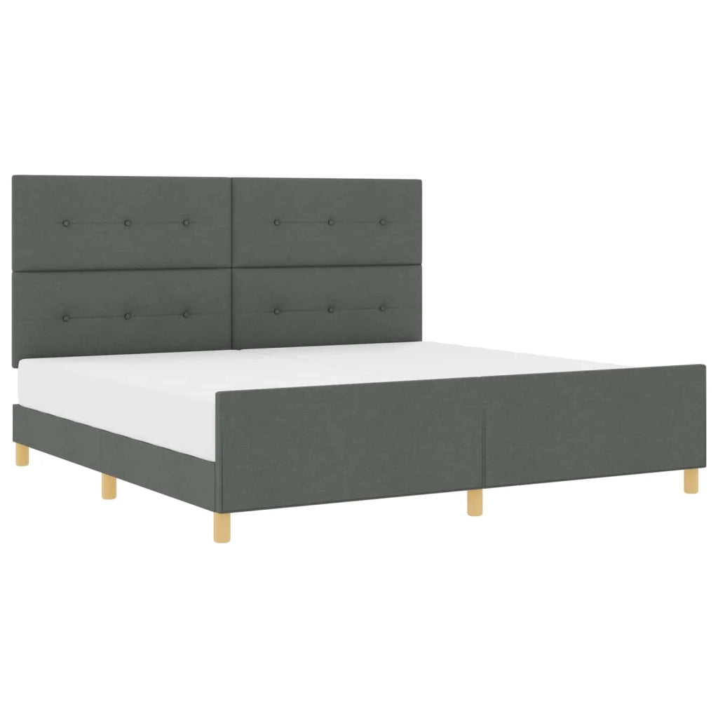 Struttura del letto Grigio scuro 200 x 200 cm Tessuto 3344754