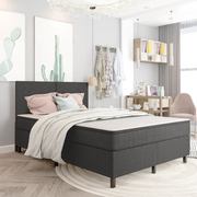 Letto a Molle Grigio in Tessuto 140x200 cm