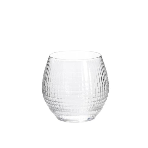 set 6 Bicchieri disco of in vetro sonoro trasparente cl 38