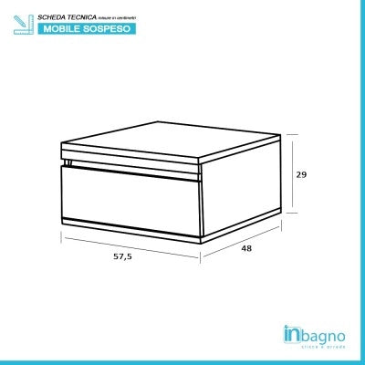Cassettiera su ruote 58 cm colore grigio cemento