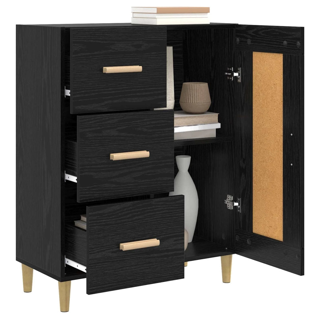 Credenza Rovere Nero 69,5 x 34 x 90 cm Legno ingegnerizzato 8009843