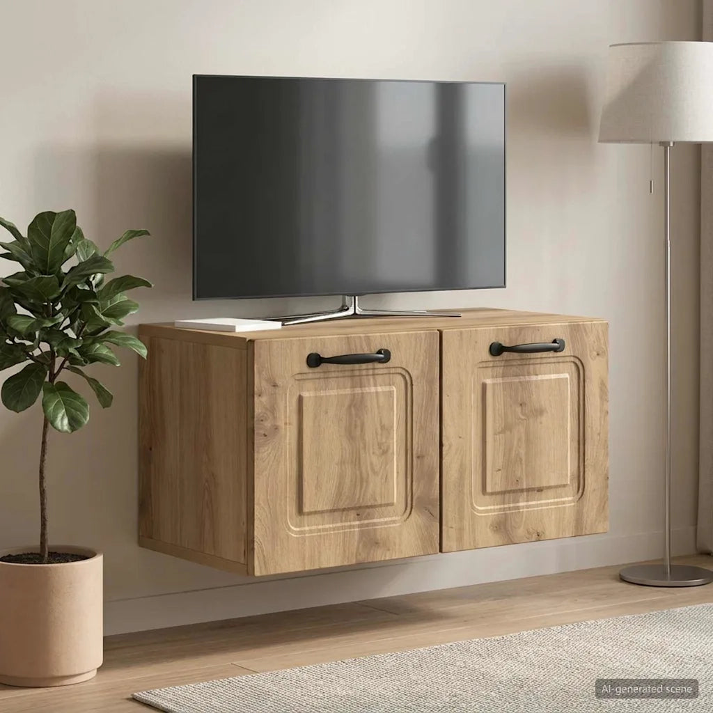Mobile Porta TV da Muro Rovere Artigianale 59,5 x 31 x 30 cm 899394