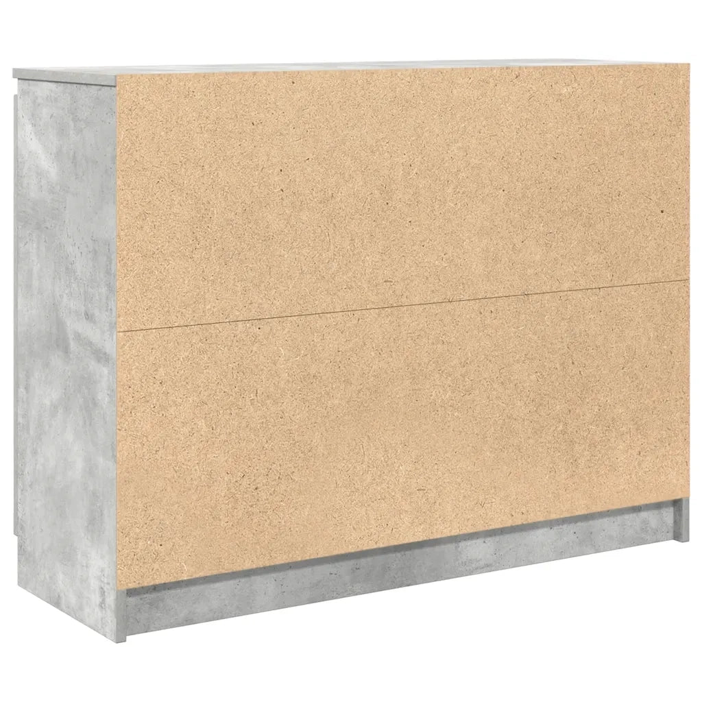 Credenza con Cassetti Grigio Cemento 100,5x35x76 cm Truciolato