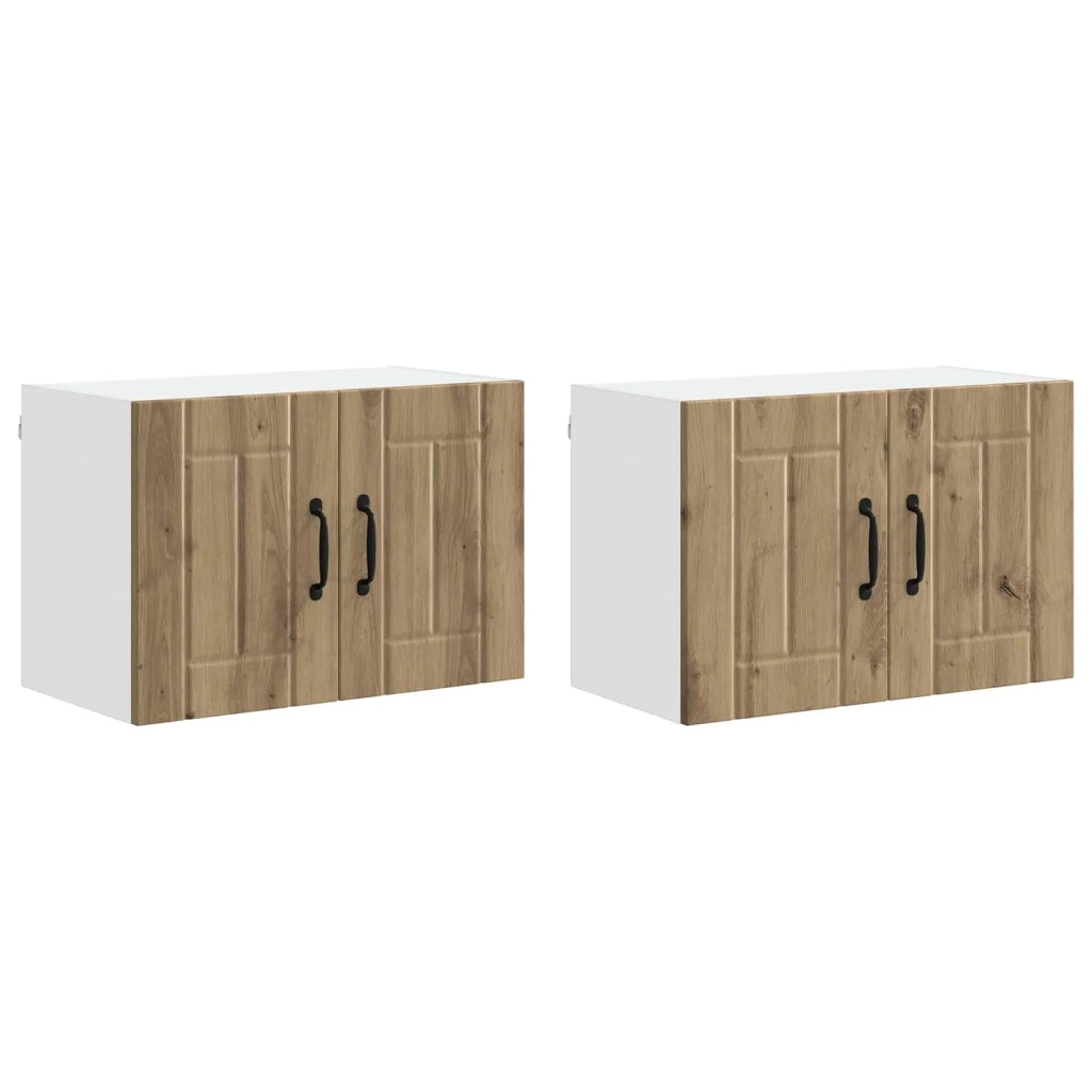 Armadi a pareti per cucina Lucca 2 pcs Rovere Artigianale 884933