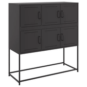 Credenza | Madia | Buffet da pranzo | Armadio da pranzo Nera 100,5x39x107 cm in Acciaio