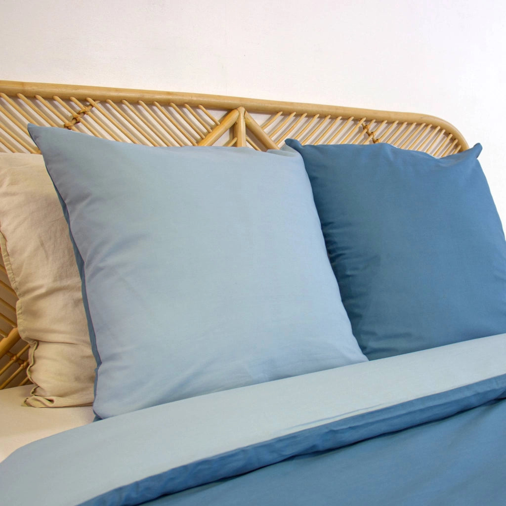 Set biancheria da letto cotone a righe bianco e verde, 2 posti