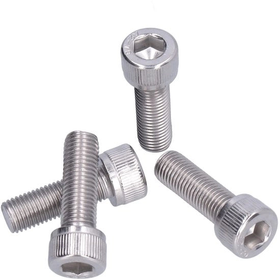 Viti a clessidra in acciaio inossidabile A2-70 - Zeskantbout - M10 - 1,25 mm - 4 pezzi - Diametro di testa 16 mm
