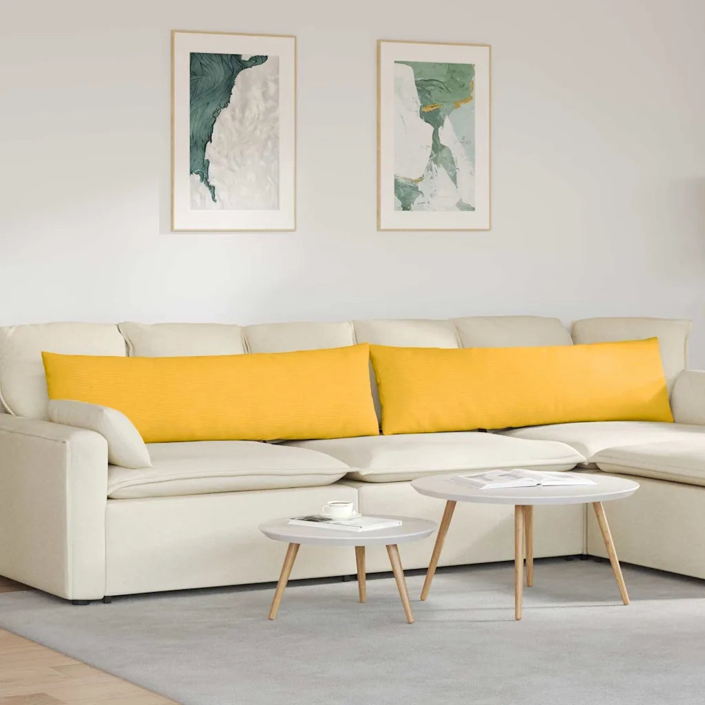Cuscini da Divano 2 pcs Giallo Chiaro 145 x 40 cm 42013866