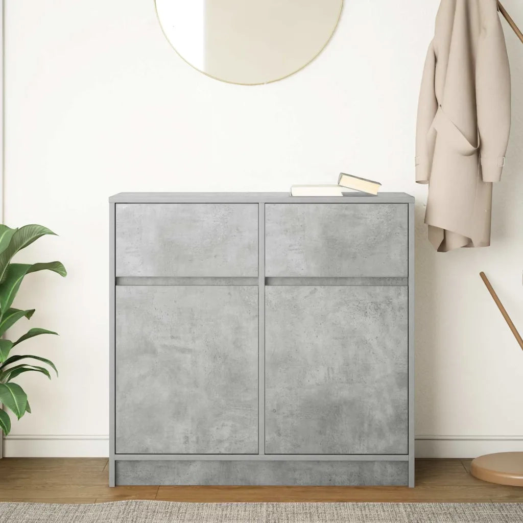 Credenza con Cassetto Grigio Cemento 80x34x76 cm in Truciolato