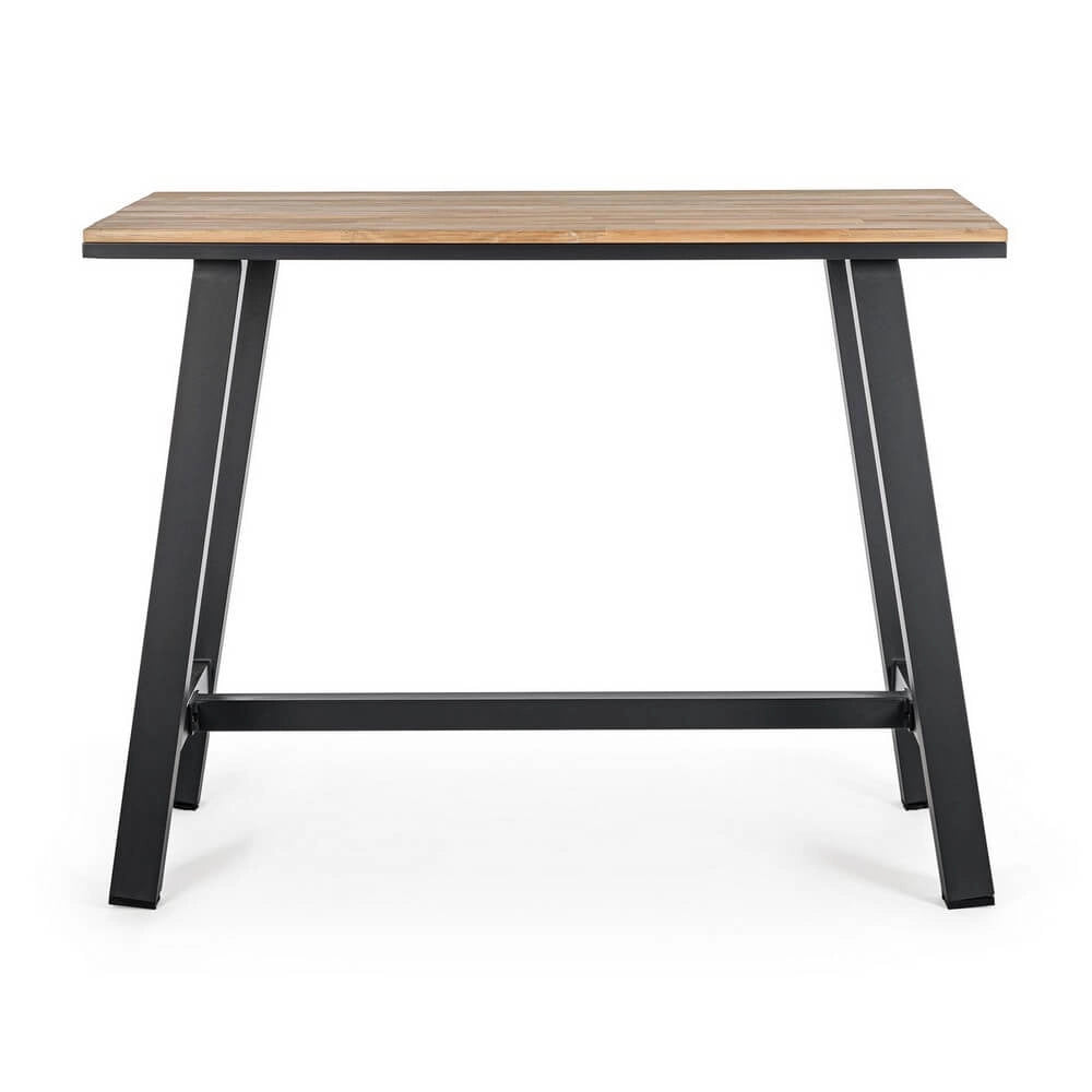 Tavolo bar alto da esterno in alluminio effetto legno 131x73 cm - NAVIGATOR
