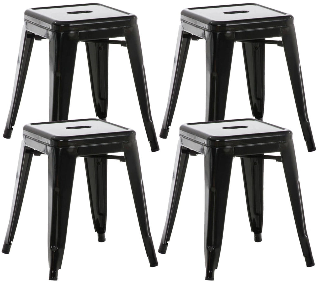 Set 4 Panchetti Impilabili Armin In Metallo nero