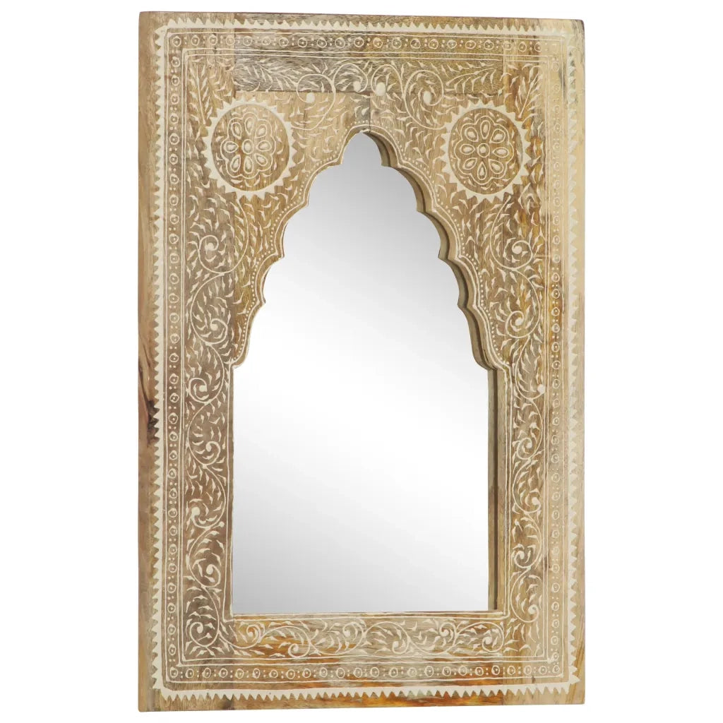 Specchio Dipinto a Mano 40x55 cm in Legno Massello di Mango 286156