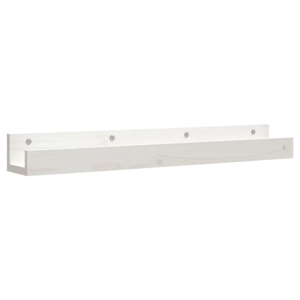 Mensole da Parete 2 pz Bianco 80x12x9cm Legno Massello di Pino cod mxl 33294