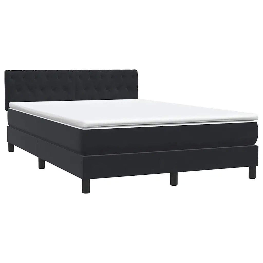 Letto a Molle con Materasso e LED Nero 160x210 cm in Velluto 3317177