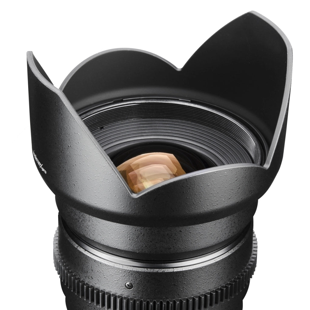 Walimex Pro Obiettivo fotografico e video VDSLR 24 mm 1:1.5 (incl. filettatura filtro 77 mm, paraluce, ghiera, apertura e messa a fuoco continua) per obiettivo Nikon F baionetta nera