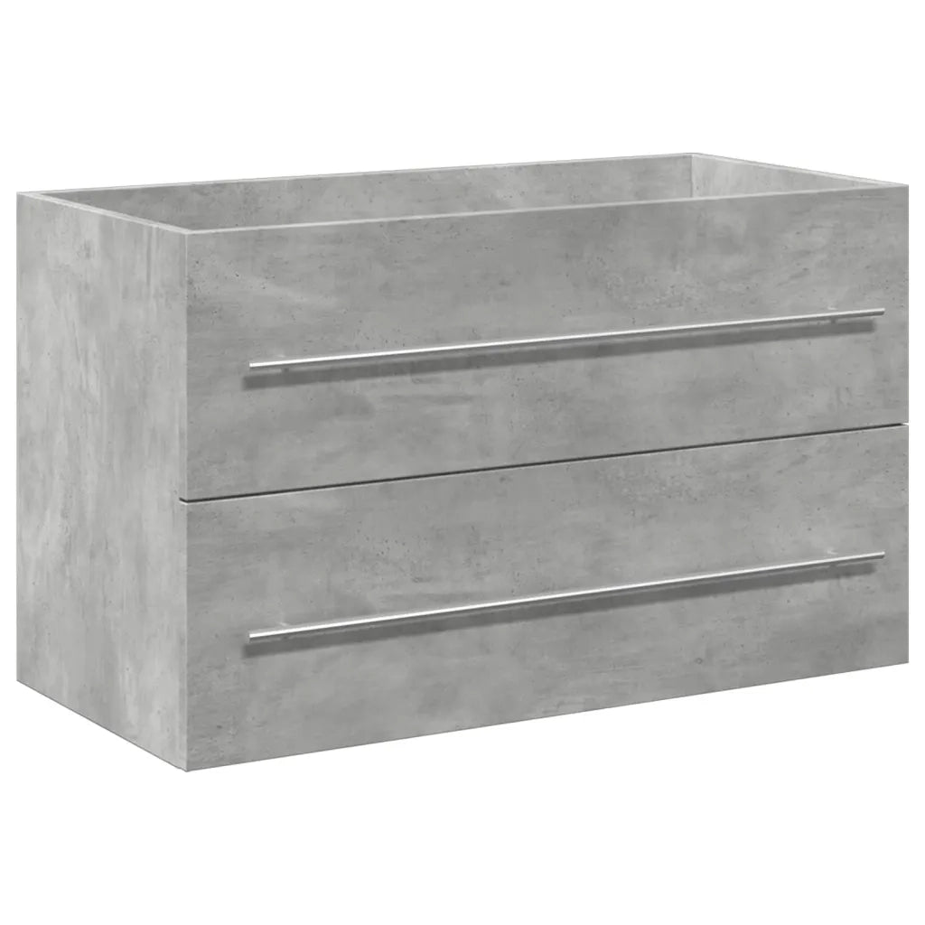 Set Mobili da Bagno 2 pz Grigio Cemento in Legno Multistrato 3324921