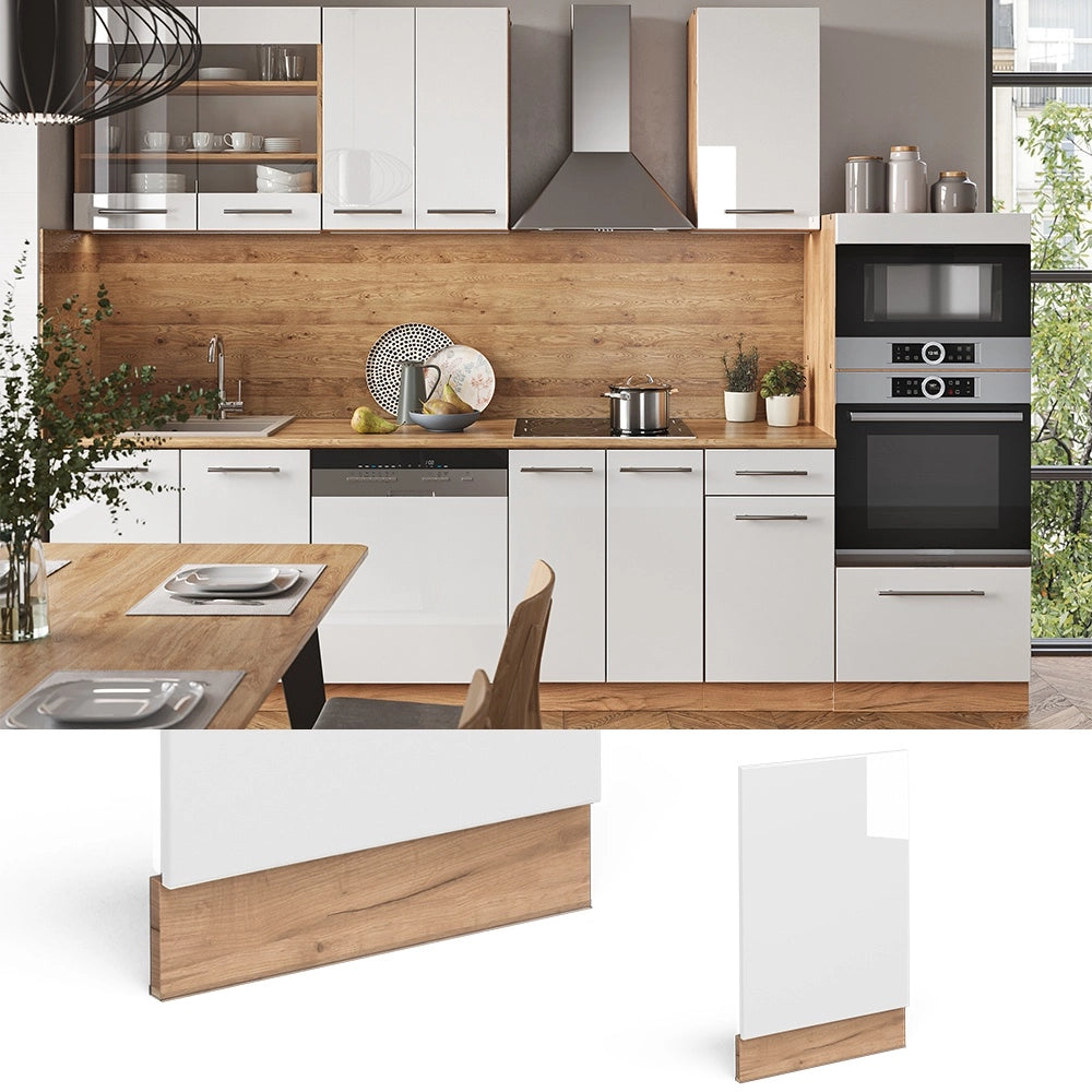Pannello frontale Fame-Line Bianco lucido/Rovere dorato 45 cm, PL Antracite Vicco