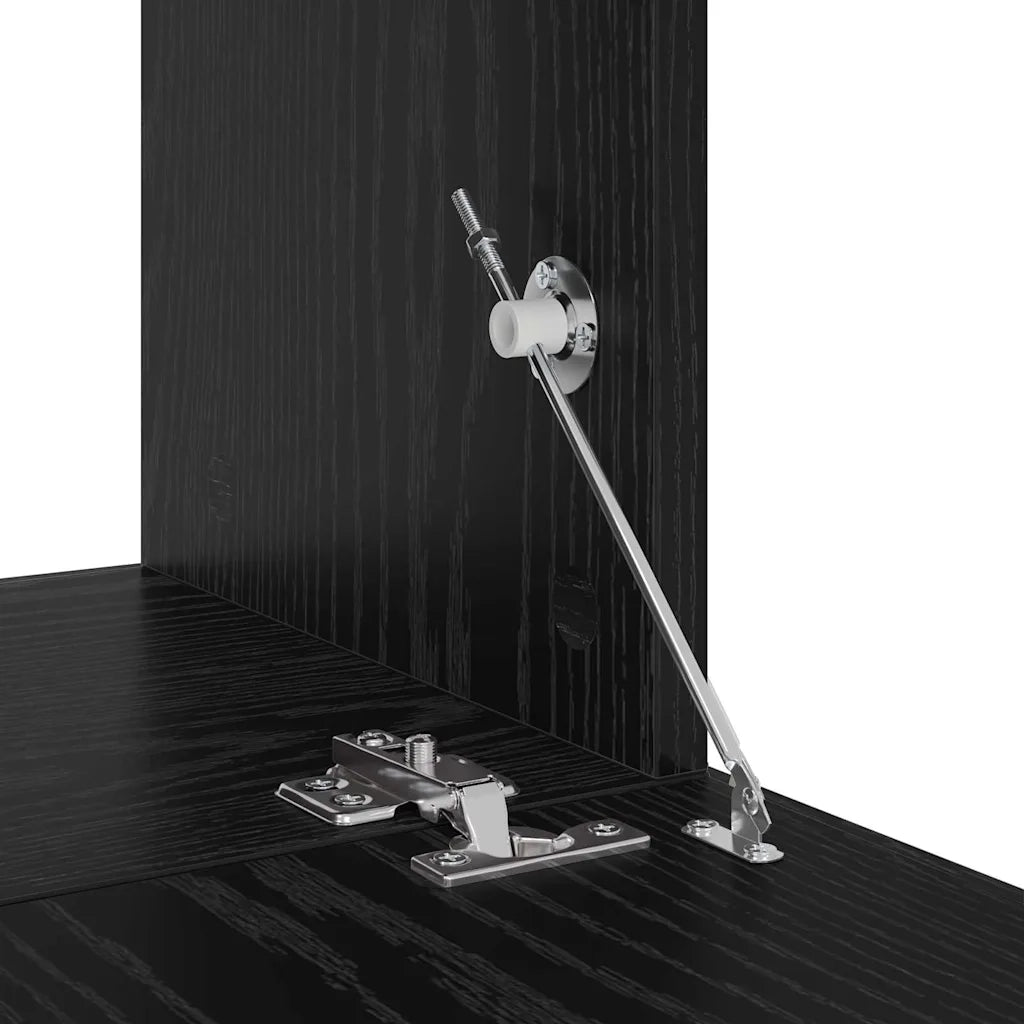 Unità TV Montaggio a parete 4 pcs Rovere Nero Legno multistrato 3393277