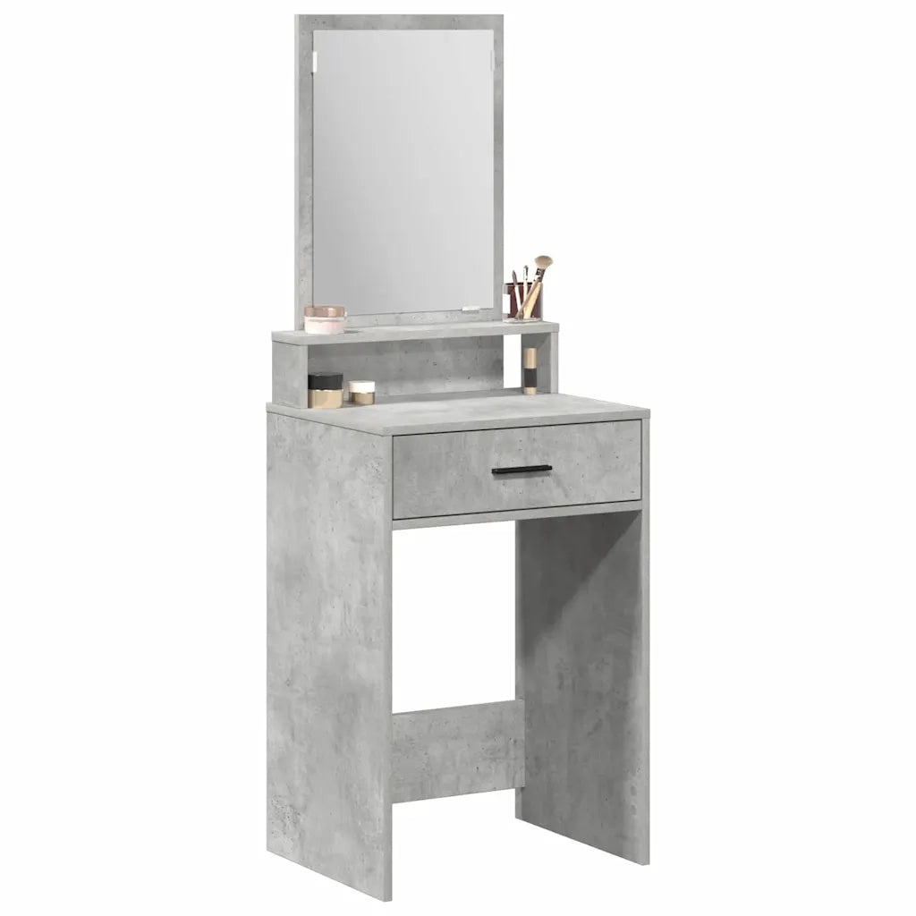 Tavolo da Trucco con cassetto Grigio cemento 50 x 41 x 140 cm 865130