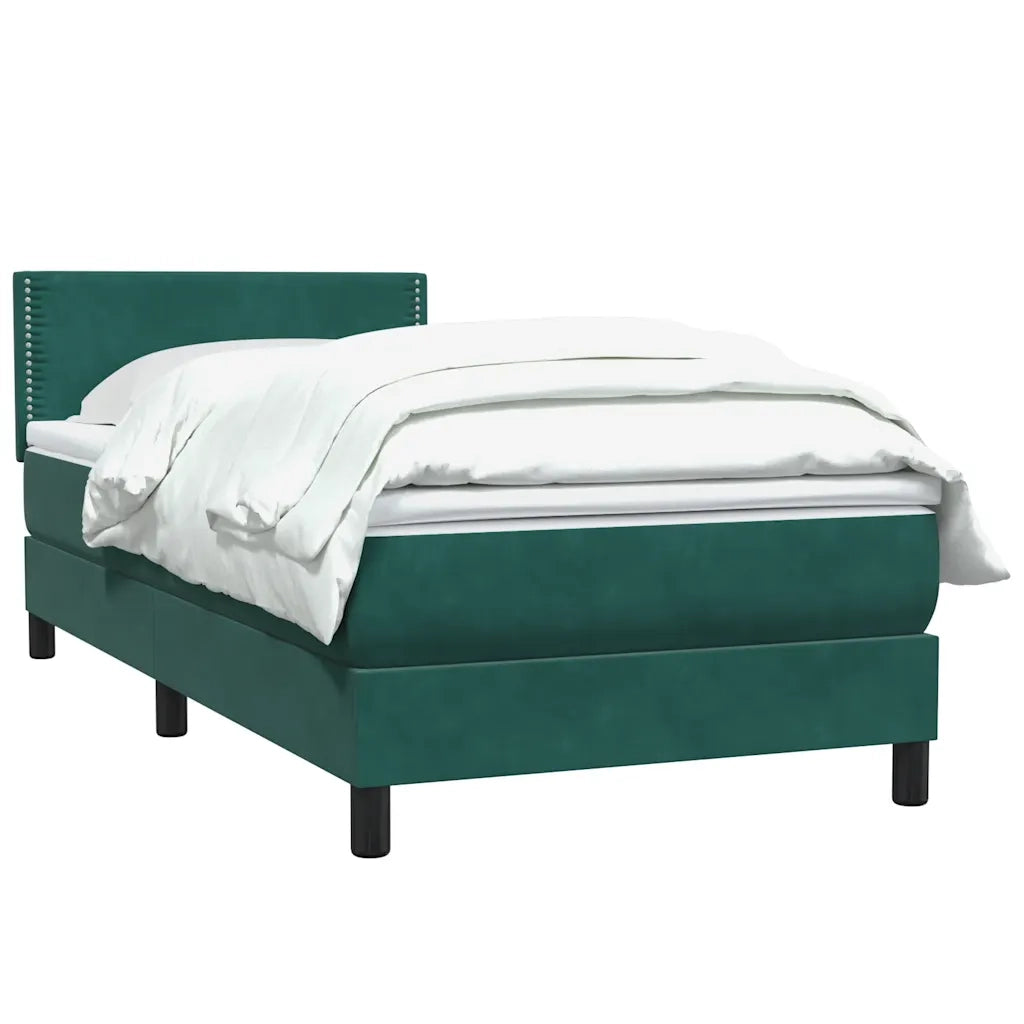 Giroletto a Molle con Materasso Verde Scuro 80x220 cm Velluto 3316140