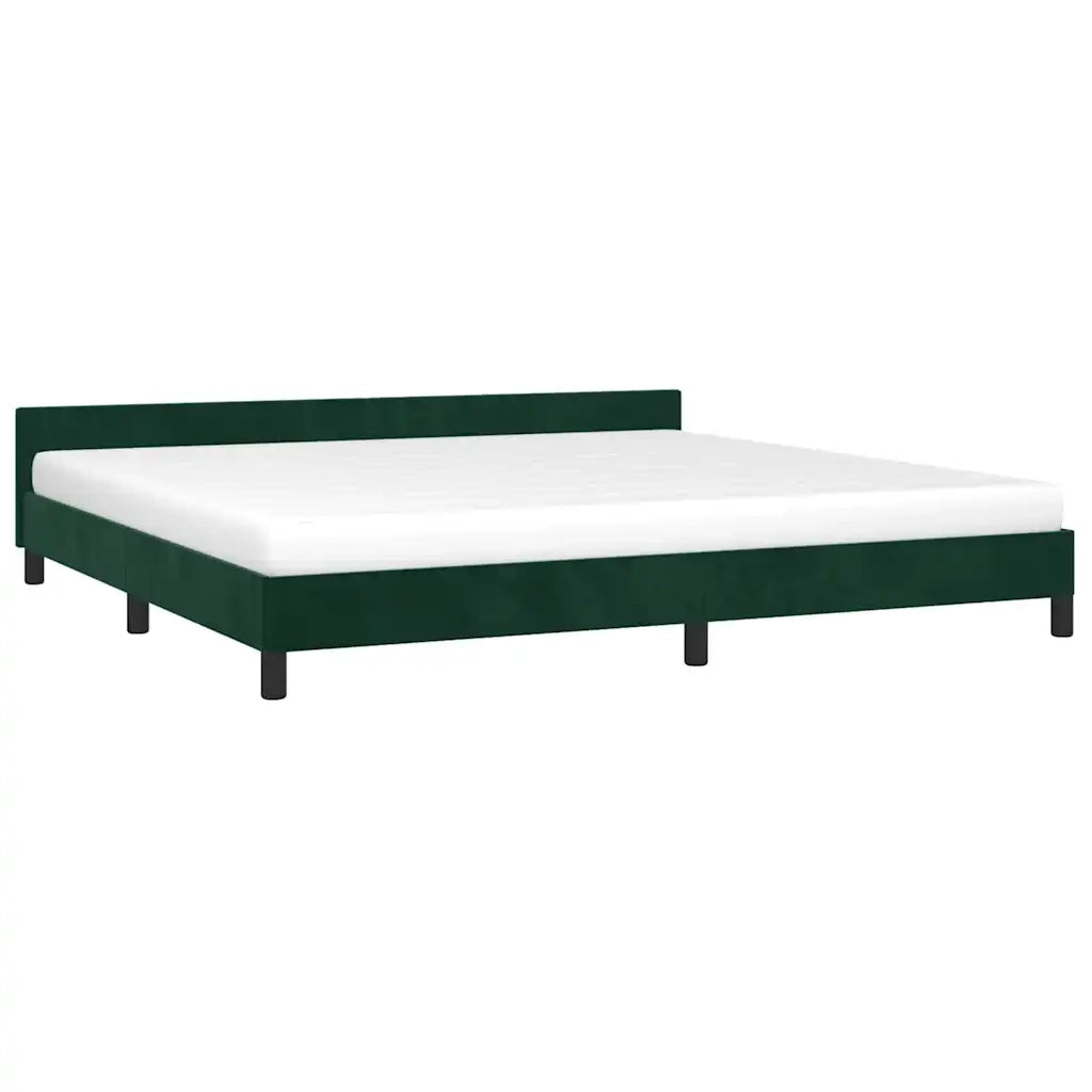 Giroletto senza Materasso Verde Scuro 200x200 cm in Velluto 347594