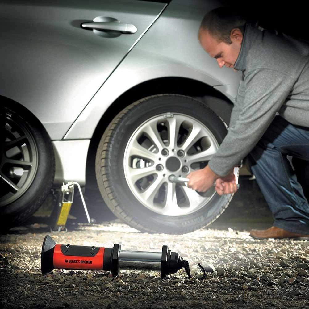 Lampada Emergenza Torcia Luce Ispezione Campeggio Black Decker con Gancio 14 LED