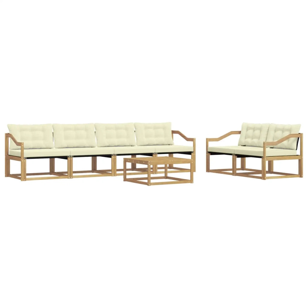 Set di divani da esterno 7 pcs Bianco e Crema 79 x 79 x 37 cm 3388452